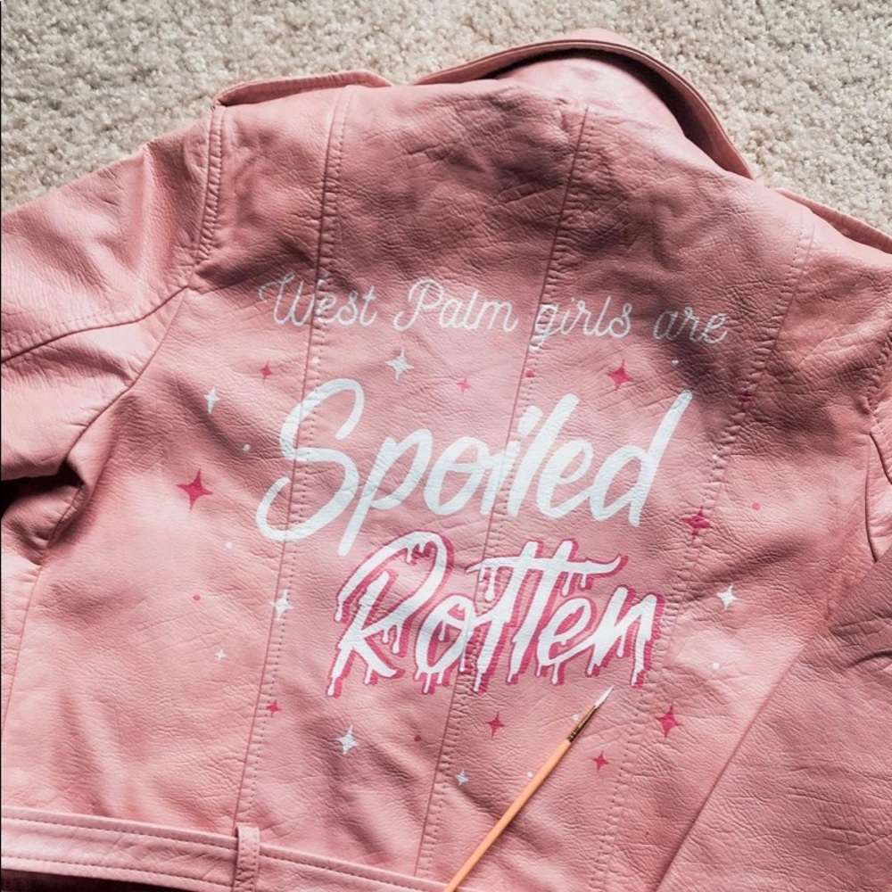 Pink West Palm Faux Leather Jacket